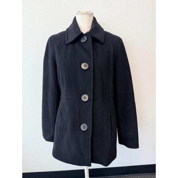 Calvin Klein Coat Women's Size 6 Black Button-Up Long Sleeve Tailored Fit - Picture 1 of 7